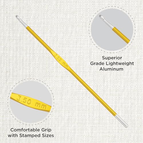KnitPro Zing Single-Ended Crochet Hook | US Size E (3.50 mm) - size: US Size E (3.5mm)