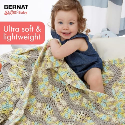 Bernat Softee Baby Yarn, 5 oz, Gauge 3 Light, Grass Green - color: Grass Green, size: 1 Pack, style: Softee Baby