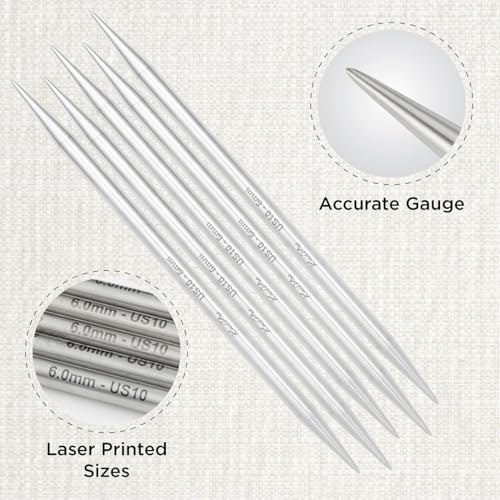 KnitPro Stelo Double-Pointed Needles 8" (20cm) | US Size 10 (6mm) - size: US Size 10 (6mm)