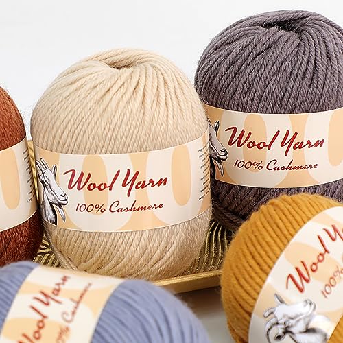 100% Cashmere Wool Yarn (Pack of 10) by Yonkey Monkey 500gr Imported Knitting Crochet (Light Gray 14) - color: Light Gray 14