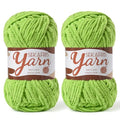 2 Pack Fluffy Velvet Yarn for Crocheting，Baby Blanket Yarn for Crocheting Soft，100g(131yds) Amigurumi Yarns，Plush Chenille Crochet Yarns，Puzzle Yarn for Crochet Weaving Craft(2 Grass Green) - color: 2 Grass Green