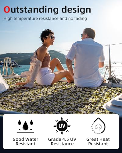 Abahub EVA Foam Boat Flooring Brushed Pattern Marine Decking Sheet | with Self-Adhesive Carpet for Motor boats Kayak Surfboard SUP RV Floor 96''x16''/47'' - color: Camo Green, size: 96''L x 47''W