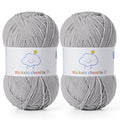 Fluffy Chenille Yarn for Crocheting，Baby Yarn for Crocheting Soft，2 Pack of 100g/3.5oz Velvet Amigurumi Yarn ，Fingering Weight Yarns for Crocheting Baby Blankets、DIY Craft.(2 Light Gray) - color: [2 Light Gray]