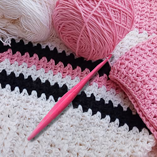 Ommi Ergonomic Handle Crochet Hooks | Handcrafted 7’’ Crochet Hook | Knitting Needle, Craft Yarn Weave | Best Gift! (4.5 mm, Pink Swirl) - size: 4.5 mm