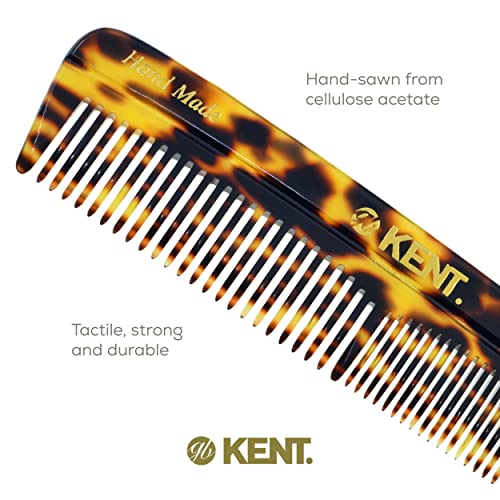 Kent R7T TY Fine and Wide Tooth Hair Comb, Handmade Pocket Comb for Men, Beard and Mustache Combs for Everyday Grooming and Styling, Sawcut Kent Combs, Made in England - color: Yellow Tokyo, size: 1 Pack