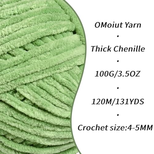 3 Pack Avocado Green Fluffy Velvet Yarn for Crocheting,Chunky Chenille Baby Blanket Yarn for Crocheting,Soft Fuzzy Puzzle Yarn for Knitting,(100g/3.53oz Each) Bulky Thick Amigurumi Crochet Yarns - color: 3 Avocado Green