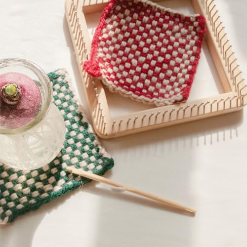 Knitting, Household Handmade Weaving, DIY Handcraft Wood Knitting Board Knitting Tool for Weaving Hat, Scarf, Blanket, Shawl for Children & Adults (10 * 10cm) - size: 10*10cm