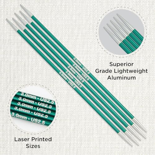 KnitPro Zing Double Pointed Needles 6" (15cm) | US Size 2.5 (3mm) - size: US 2.5 (3mm)