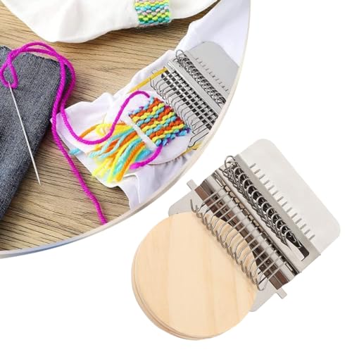Small Loom Speedweve Type Weave Tool, Small Weaving Loom Mini Mending Convenient Darning Loom for Mending Jeans Socks Clothes Loom Machine Makes Beautiful Stitching DIY Weaving Arts (14 Hooks)