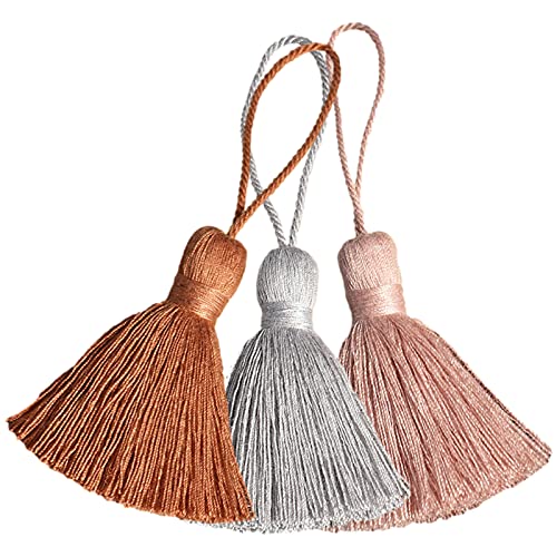 amokk Cute Chunky Bookmark Tassels with Cord Loop for Home Decor Tassels for Jewelry Making, Bookmark, DIY Craft - 5.31 in Length 14 Pieces (Dark Pink) - color: Dark Pink
