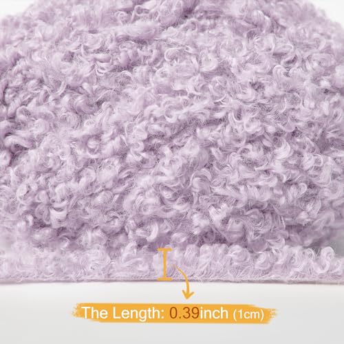 NICEEC 2 Skeins Teddy Fur Yarn- Light Purple | Super Soft, Chunky, Fluffy & Fuzzy, Faux Fur, Eyelash Yarn for Crochet & Knit (Total Length 110yds/7.05oz) - color: Light Purple