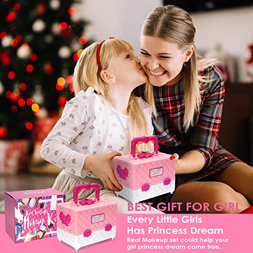 Kids Makeup Sets for Girls - 54 PCS Girl Toys, Washable Makeup for Kids 8-12, Maquillaje para Niñas, Play Makeup Set for Kid 3-5, Non Toxic Girls Makeup Sets, Princess Stuff Girl Birthday Gift(Pink) - style: Makeup-Palette-L-Pink
