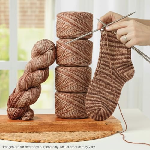 KnitPro Symfonie Fingering Weight Merino Wool Yarn 100g, Mocha | 75% Extrafine Merino & 25% Polyamide, 438yds, OEKO-TEX Certified, Superwash, Colorfast, #1 Yarn Skein for Knitting & Crochet - color: Mocha