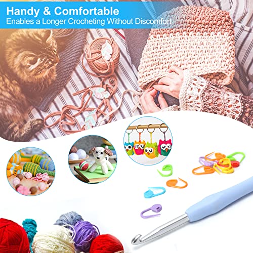 Vodiye Professional Extra Long 7mm Crochet Hooks Set, Ergonomic Handle Crochet Needles for Beginners and Experienced Lovers - size: 1pc - 7mm