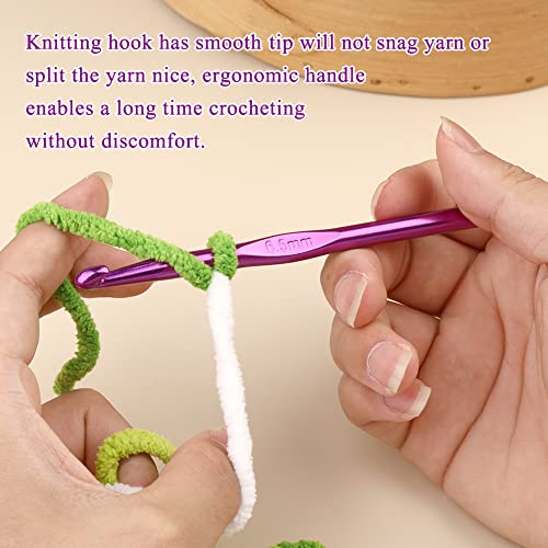 Iuuidu 6.5mm Aluminum Crochet Hook, Crochet Needles for Arthritic Hands | Smooth Knitting Needles for Yarn Craft, Great Handmade DIY Present for Friends, Random Color - color: Aluminum Crochet Hook, size: 6.5mm