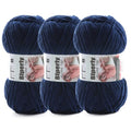 Skinny Chenille Yarn for Crocheting and Knitting - 3 Pack of 100g/317yds Ultra Soft Fluffy Plush Velvet Yarn - #2 Crochet Yarn for Amigurumi, Blankets, Plush Dolls, Baby Clothes (3, Navy Blue) - color: Navy Blue