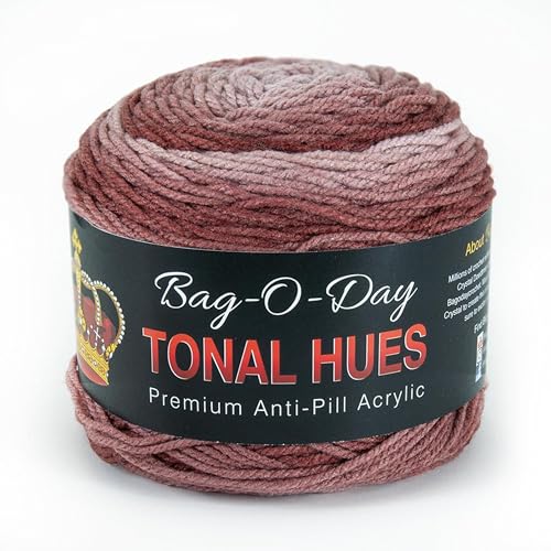 Mary Maxim Bag-O-Day Tonal Hues Ombre Yarn for Crocheting and Knitting, Medium Worsted Weight Anti-Pilling Acrylic Yarn Cake - 280 Yards, 5.3 OZ, Miracle on Earth - color: Miracle on Earth