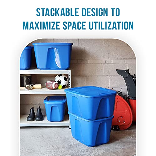HOMZ Standard Plastic Storage Container - color: Titanium Silver, size: 18 Gallon (4 Pack)