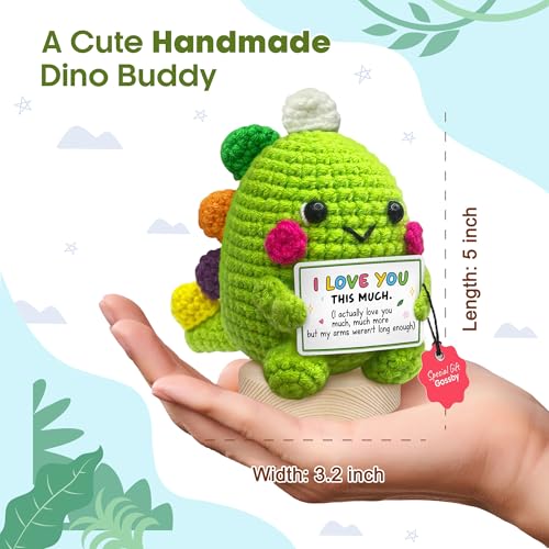 Gossby Gift for Boyfriend Girlfriend Husband Wife - I Love You This Much Dino Crochet - Anniversary, Valentines, Christmas, Birthday Couple Gift for Him Her - Romantic Idea for Women Men - color: I Love You This Much