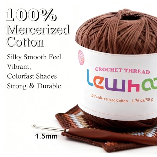 Crochet Thread Size 10, 8 Pearl Mercerized Cotton Crochet Yarn Ball | 50g Each Ball Lace Yarn Set for Hand Embroidery - color: multicolor 3