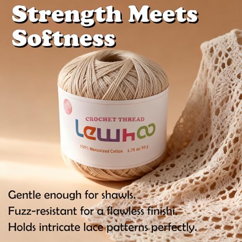 Crochet Thread Size 10, 8 Pearl Mercerized Cotton Crochet Yarn Ball | 50g Each Ball Lace Yarn Set for Hand Embroidery - color: multicolor 3