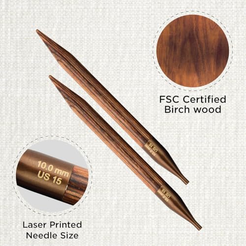 KnitPro Ginger Interchangeable Circular Needles 5" (13cm) | US Size 15 (10mm) - size: US 15 (10mm)
