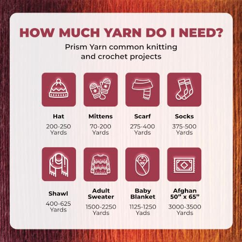 Mary Maxim Prism Yarn, Acrylic Multicolor DK Yarn, 290 Yards, Desert Unset | Ombre Yarn, 3 Weight, Machine Wash, For Knitting and Crochet, Create Baby Items, Blankets, Afghans, Clothing Variegated Yarn - color: Desert Sunset