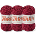 3 Pack Burgundy Chunky Chenille Yarn for Crocheting, Baby Yarn for Crocheting Soft Blanket/Amigurumi, 300g (262yds) Super Bulky Fluffy Velvet Knitting/Crochet Yarn - color: 3 Burgundy