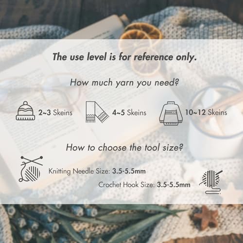 NICEEC 4 Skeins Soft Baby Cotton Yarn 352yds/7.04oz - Skin | Crochet & Knit, DIY Project Starter Kit，Handbag，Sun Hat，Shoes， Shopper Bag - color: Skin