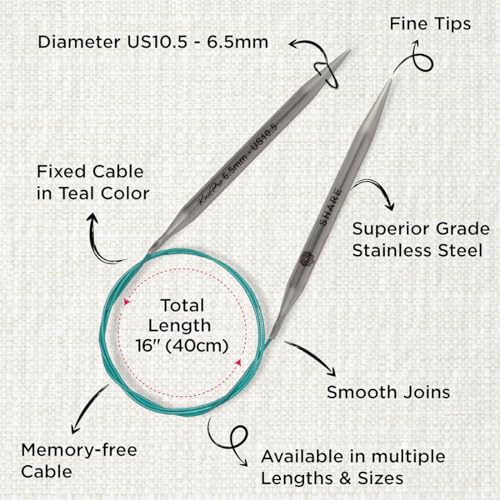 KnitPro The Mindful Collection Fixed Circular Needles 16" (40cm) | US Size 10.5 (6.5mm) - size: US 10.5 (6.5mm)