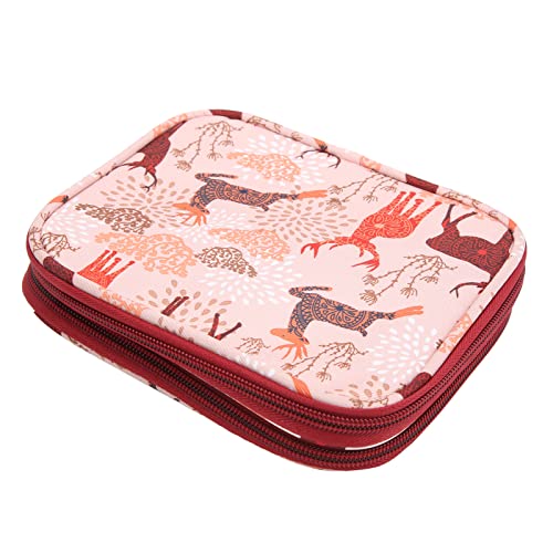 Crochet Bag, Portable Large Capacity Double Layer 600D Oxford Cloth Knitting Bag with Sturdy Zipper Closure, for Storing Scissors Stitch Marker Tape and More