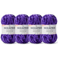 Chenille Velvet Soft Yarn Dewberry 4 Pack | 400g/196.8yds Fuzzy Chunky Chenille Yarn for Crocheting Plush Yarn for Hand Knitting Amigurumi Fluffy Yarn - color: 4 Dewberry