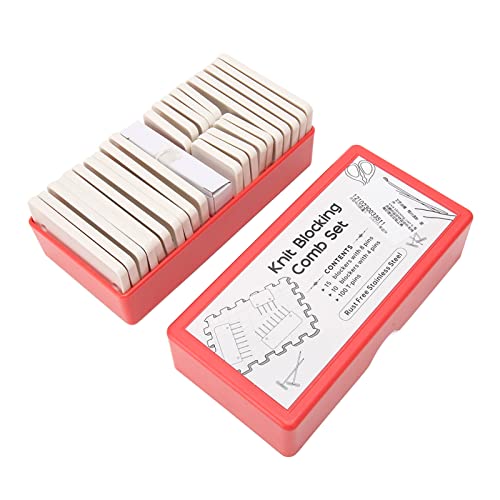 Knit Blocking Pins Kit, Knit Blocking Combs, Blocking Pins for Knitting & Crochet Projects, Crochet Blocking Pins for Crochet Needlework Projects with 15pcs 8 10pcs 4 100 T Pins