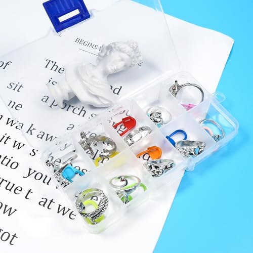 TUUXI 10pcs Crochet Rings Crochet Tension Rings for Finger Crocheting Knitting Adjustable Yarn Guide Rings Crochet Accessories and 10pcs Stitch Marks with Plastic Box for DIY Craft