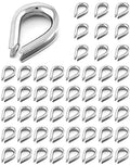 YAMASO 50pcs 5/32" M4 Stainless Steel Thimble for Diameter Wire Rope Cable Thimbles Rigging - style: M4(5/32")-50pcs