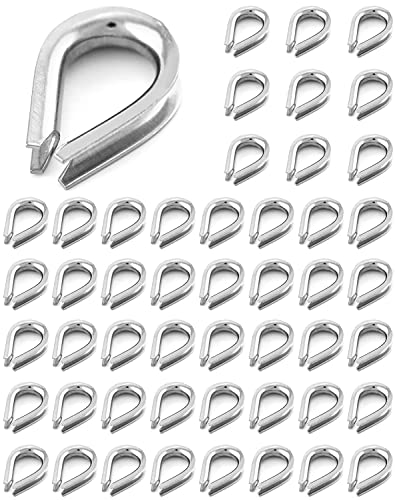 YAMASO 50pcs 5/32" M4 Stainless Steel Thimble for Diameter Wire Rope Cable Thimbles Rigging - style: M4(5/32")-50pcs