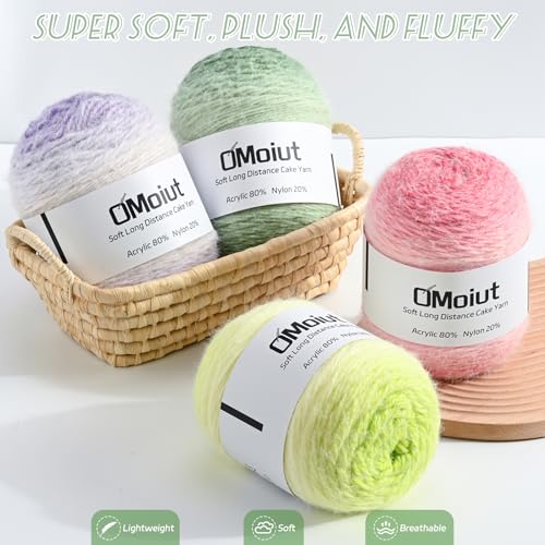 3 Pack Ombre Crochet Yarn Cake - Baby Blanket Yarn for Crocheting Soft - 20% Nylon 80% Acrylic Amigurumi Yarn - 570g/20.1oz Gradient Yarns for Crocheting &Crafts(3 Greenish Yellow) - color: 3 Greenish Yellow