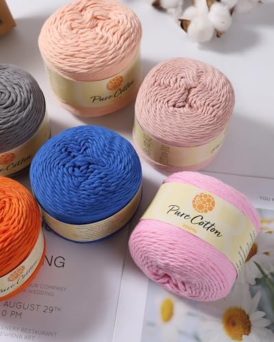 4pk Premium 100% Pure Cotton Yarn (400 Grams) Soft, Breathable, and Versatile Medium Worsted Weight (23 Orange Red) - color: 23 Orange Red