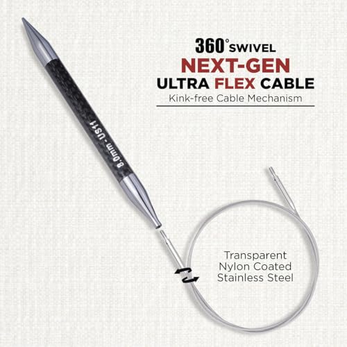 KnitPro Karbonz Élan Interchangeable Needles Premium Gift Set 5" (13cm) | 10 US Sizes (2.5 to 11)