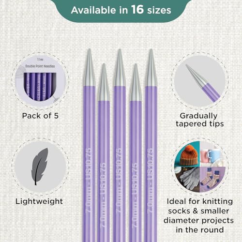 KnitPro Zing Double Pointed Needles 6" (15cm) | US Size 10.75 (7mm) - size: US 10.75 (7mm)