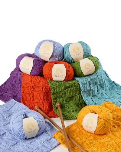 100% Merino Wool Yarn, 6-Ply Luxurious and Soft Yarn for Hand Knitting & Crocheting, 1.76 OZ/50g, 127 yds/116 Meters(Golden Yellow, 3 Balls) - color: Golden Yellow, size: 3 balls