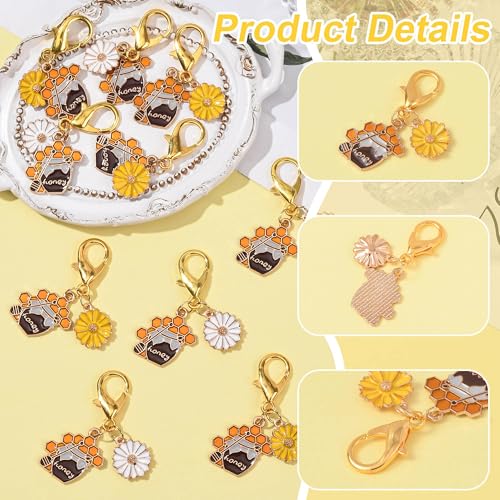 7-70Pcs Angel Wing Pendants Charms Miexed Color Acrylic Beads Charms Golden Dangle Pendants with Lobster Claw Clasps for Necklaces Bracelets Earrings Jewelry Making and Crafting - color: Honey Flower-10 pcs