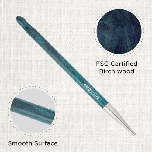 KnitPro Dreamz Afghan/Tunisian Crochet Hook | US Size L (8mm) - size: L (8.00 mm)