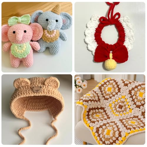 2 Pack Fluffy Chenille Yarn for Crocheting, Baby Yarn for Crocheting Soft, 100g/3.5oz Velvet Amigurumi Yarn, Fingering Weight Yarns for Crocheting Baby Blankets、DIY Craft.(2 Yellow) - color: [2 Yellow]