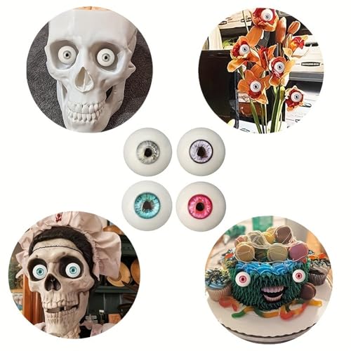 Bolexn Doll Half Round Eyeballs 3.3cm/1.3inch Realistic Acrylic Fake Eyes, Silver Grey | 1 Pair, Realistic Acrylic Fake Eyes, Compatible with TPE and Silicone Dolls, For Halloween Props, Dolls Crafts, Cosplay - color: Silver Grey
