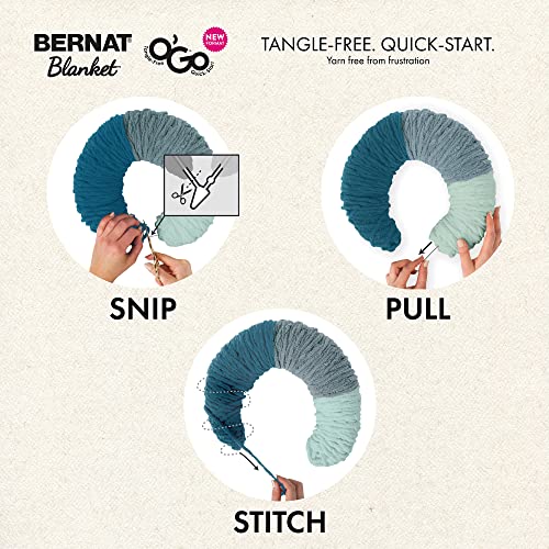 Bernat Blanket O'Go Mist Yarn - 2 Pack of 300g/10.5oz - Polyester - 6 Super Bulky - Knitting/Crochet - color: Mist, size: 2 Pack