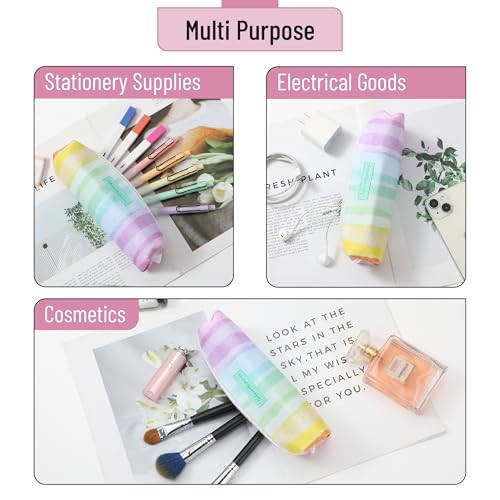 Mr. Pen- Cute Pencil Case Pouch, Multipurpose Canvas Bible Pencil Pouch | Smooth Zipper, Premium Material, Neat Stitches, Ideal for Stationery, Cosmetics, Electronics, School, Office, Travel - color: Rainbow, size: 1 Pack
