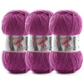 Skinny Chenille Yarn for Crocheting and Knitting - 3 Pack of 100g/317yds Ultra Soft Fluffy Plush Velvet Yarn - #2 Crochet Yarn for Amigurumi, Blankets, Plush Dolls, Baby Clothes (3, Violet) - color: Violet