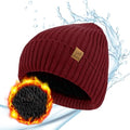 ACUSHLA Waterproof Windproof Winter Hat for Men Women Fleece-Lined Beanie - color: Red