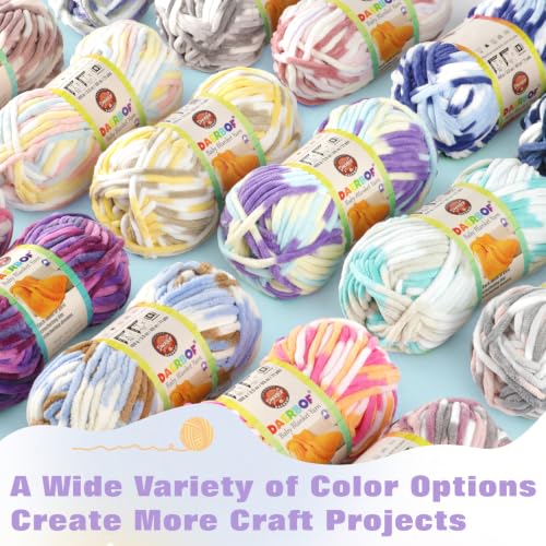 Chunky Chenille Yarn for Crocheting - #6 Super Bulky Blanket Yarn - 4 Pack of 100g/71yds Thick Plush Fluffy Soft Yarn - Chunky Yarn for Knitting Baby Blankets, Amigurumi, Hats (4, Baby Mint Green) - color: Baby Mint Green